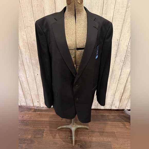 Stafford Classic Fit, Travel Stretch Black Men's Sport Coat - Picture 1 of 11